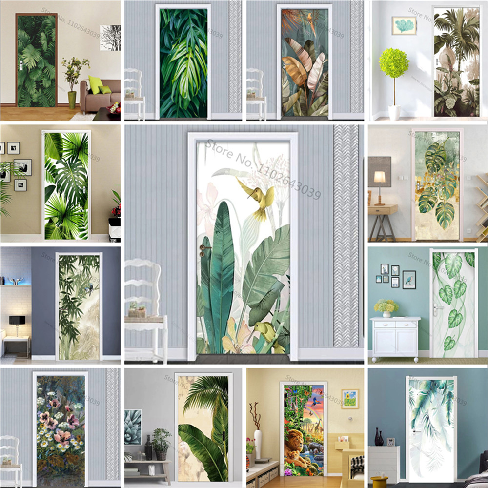 Interior Design Home - Autoadesivo piantaggine foglie verdi adesivo per