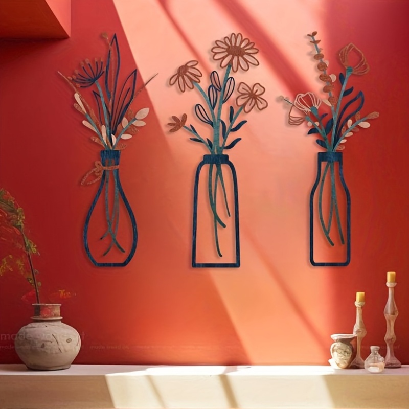 Interior Design Home - 3 Grandi Sculture Floreali da Parete