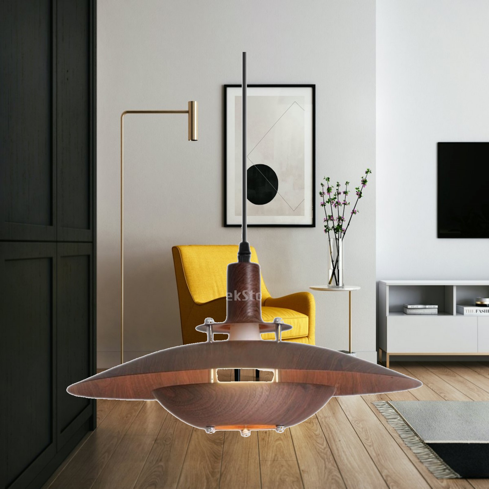 Interior Design Kitchen And Living Room - Lampadario Rustico in Stile Country, Illuminazione