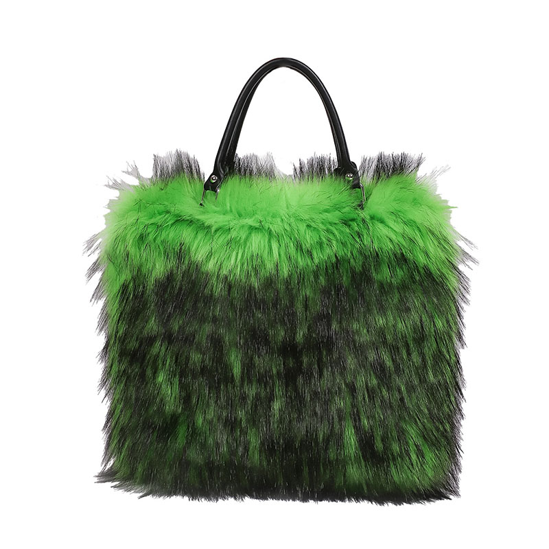 Interior Design Warm - Borsa a tracolla in pelliccia sintetica